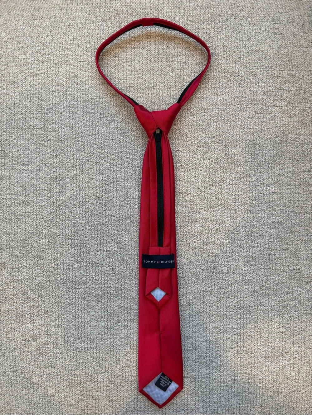 Tommy Hilfiger Boys' Solid Red Adjustable Tie